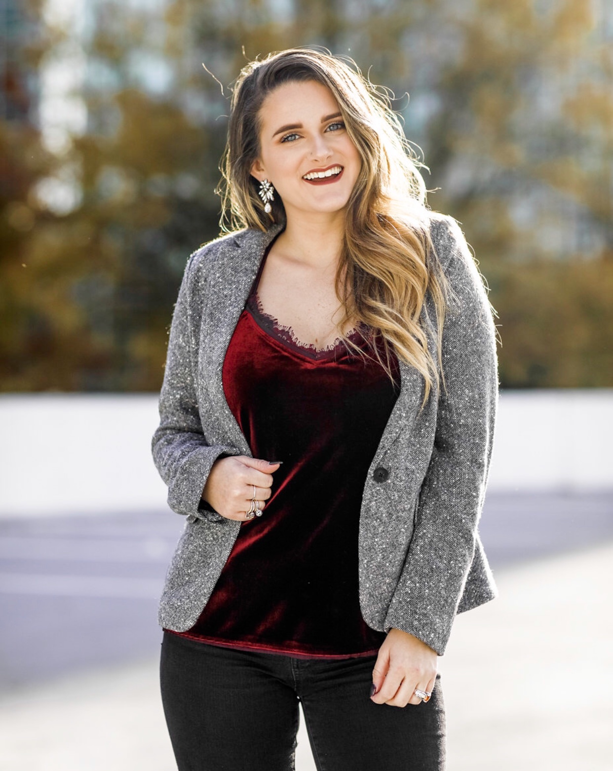 Taking Your Favorite Velvet Cami From the Office to Your Holiday Party